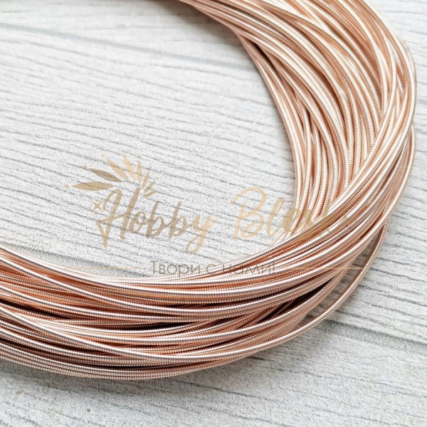Канитель жесткая, 1.25 мм, Rose Gold
