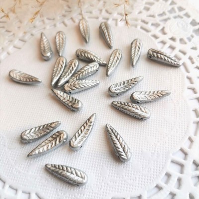 Бусины Bird Feather 01700, 5*17  мм, серебряные